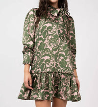 Uncle Frank - Retro Floral Bow-neck Dress