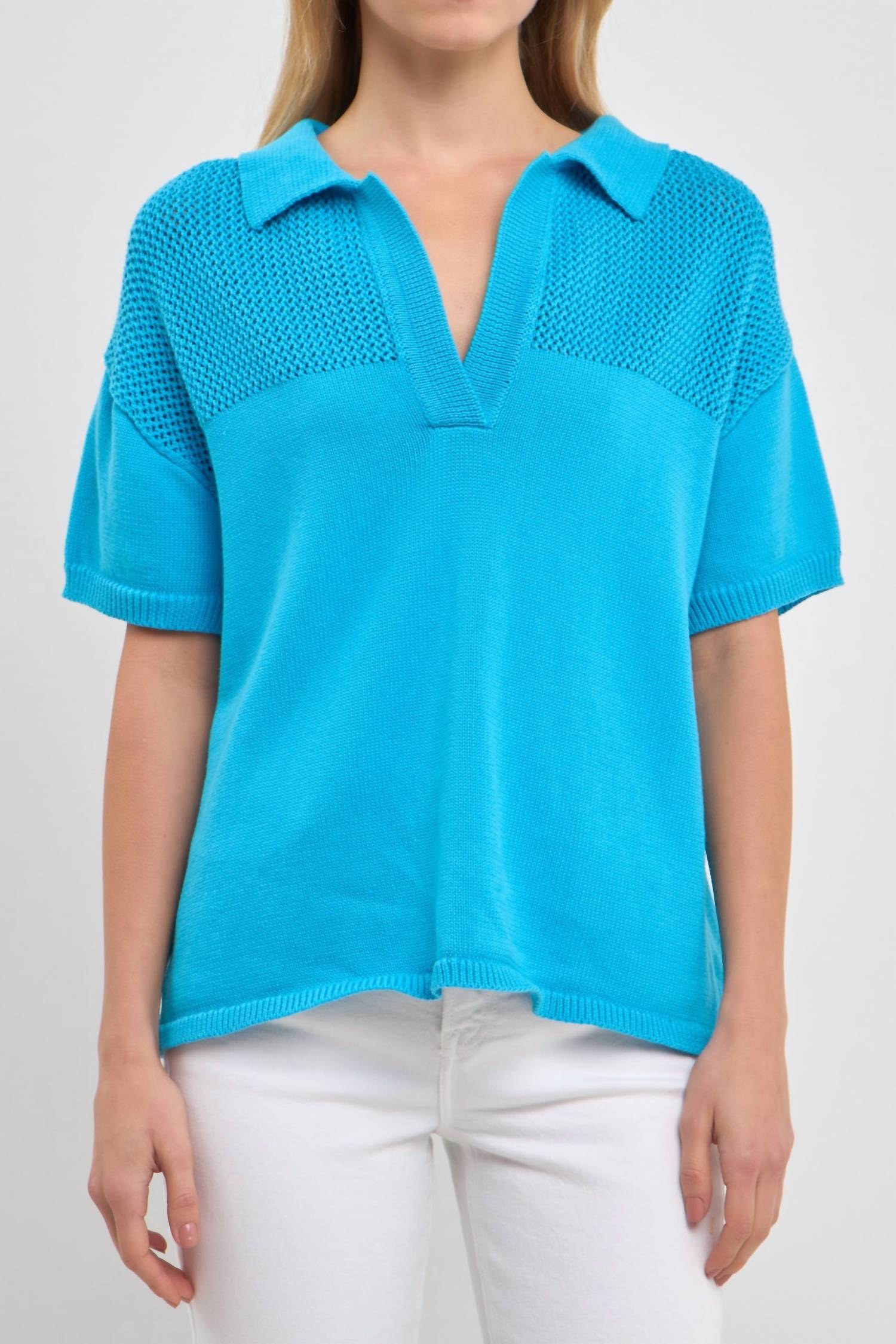 2.7 August Apparel - Short Sleeve Knit Sweatshirt