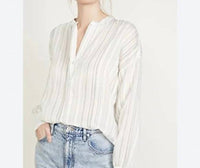Vince - Drapey Stripe Band Collar Shirt