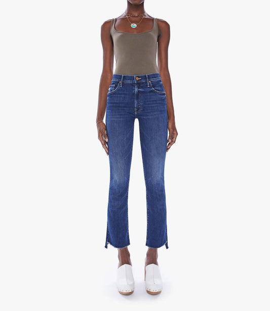 Mother - Crop Step Fray High-waisted Bootcut Jeans