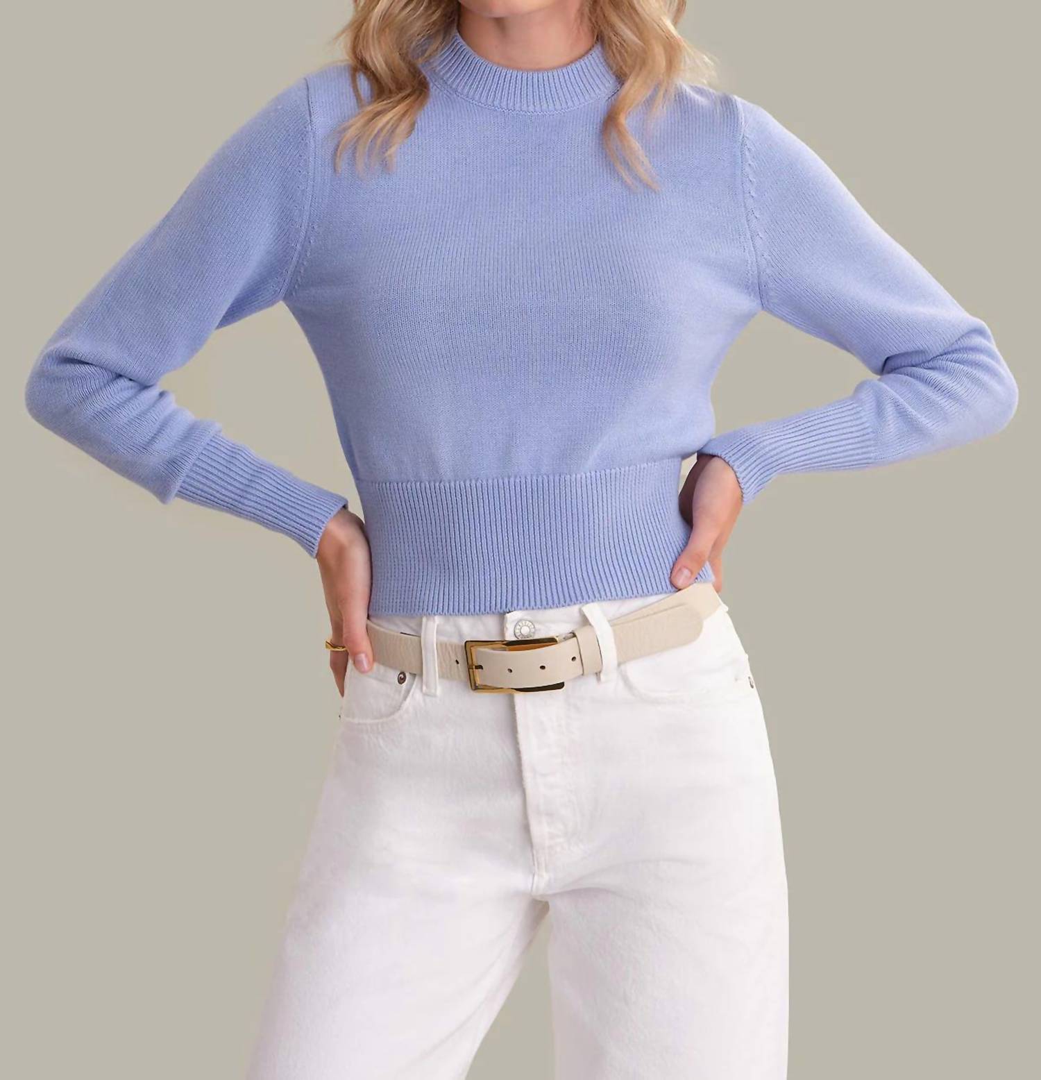 525 America Adeline Cotton Sweater in blue heron - women's sweater