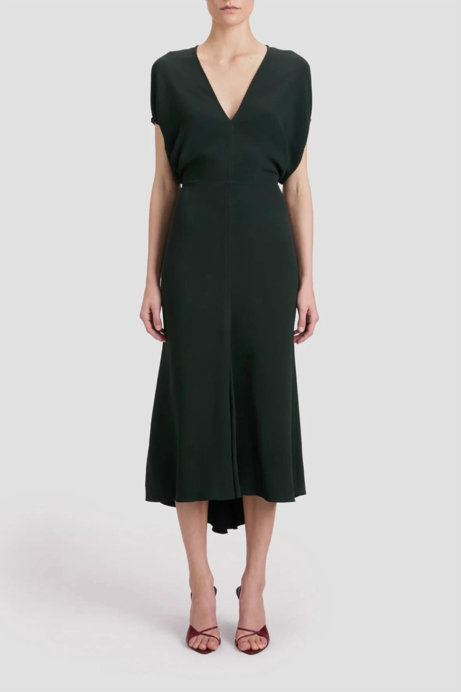 Victoria Beckham - Blouson Detail Midi Dress