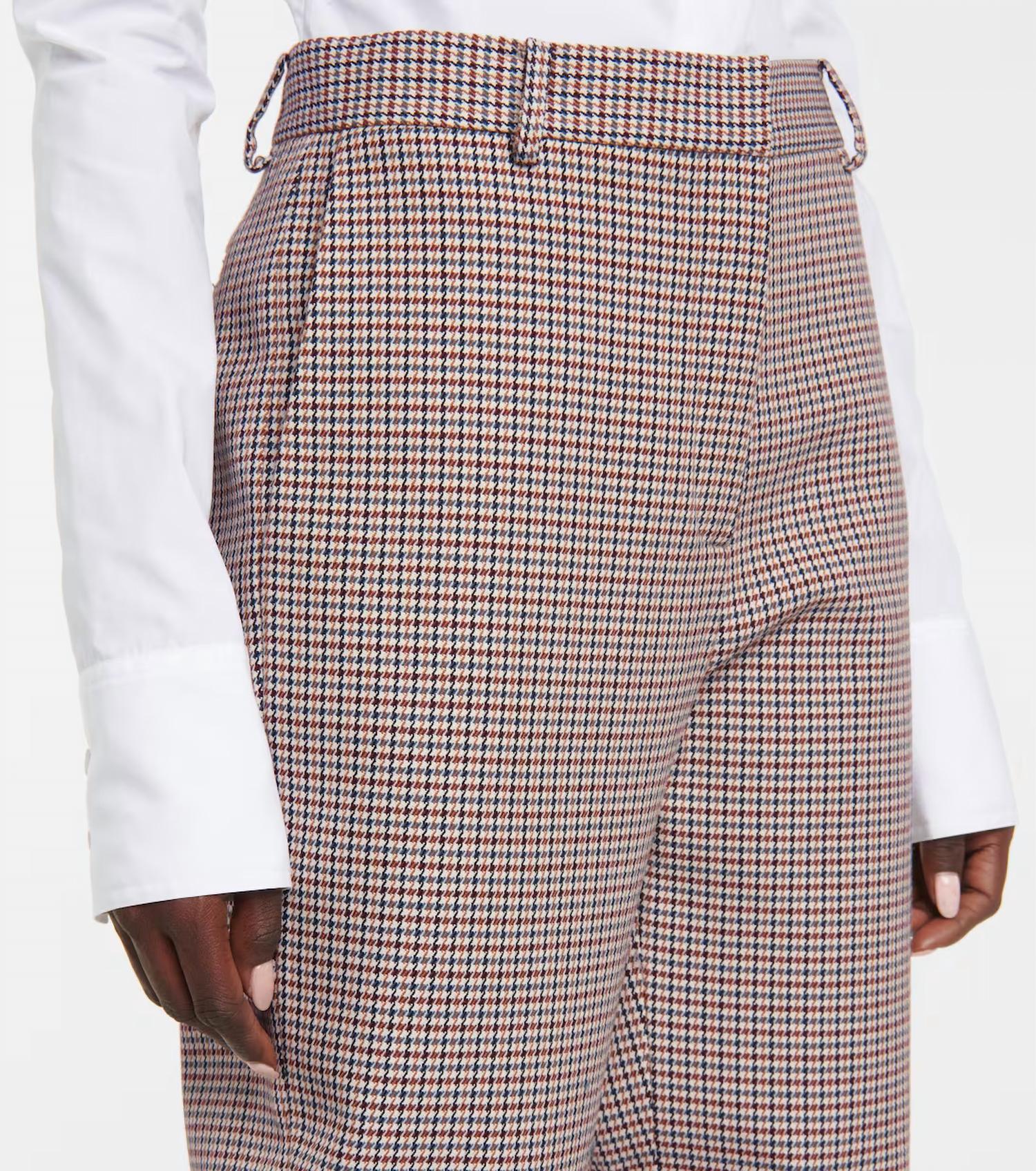 Salvatore Ferragamo - Women's Wool Houndstooth Trousers