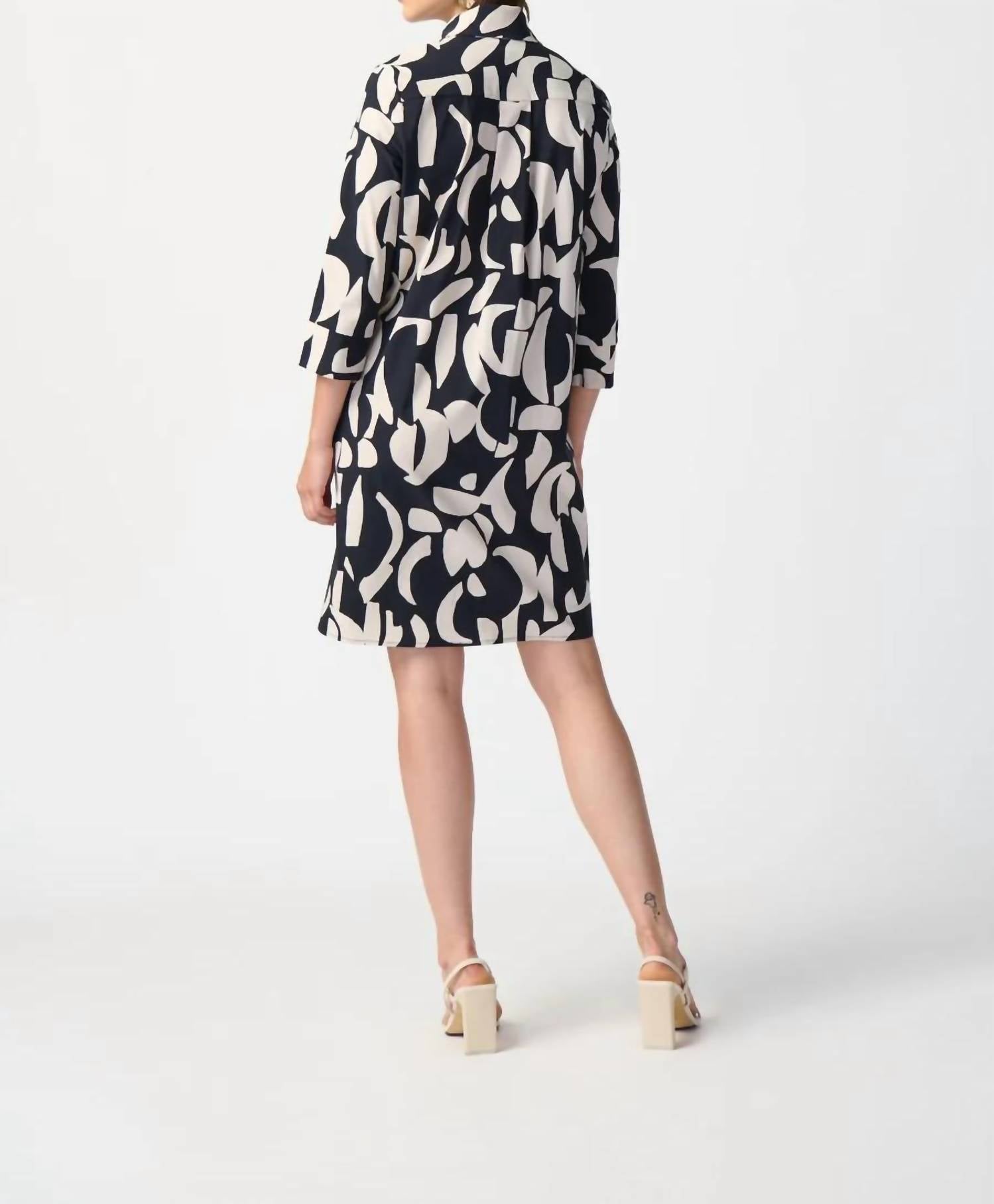 Joseph Ribkoff - Abstract Print Trapeze Mini Dress