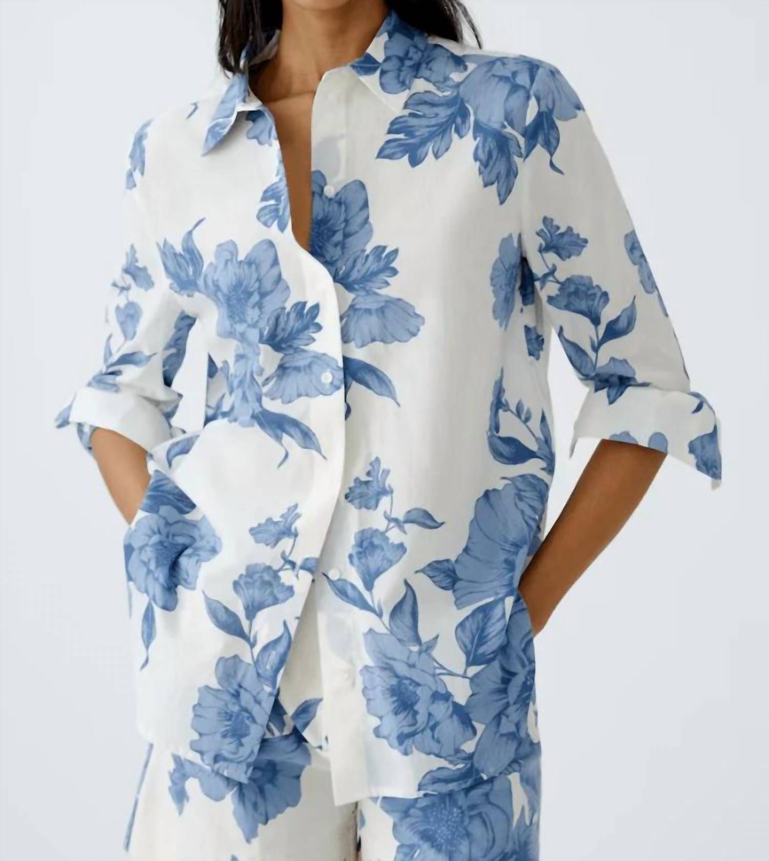 Oui - Floral Print long sleeve