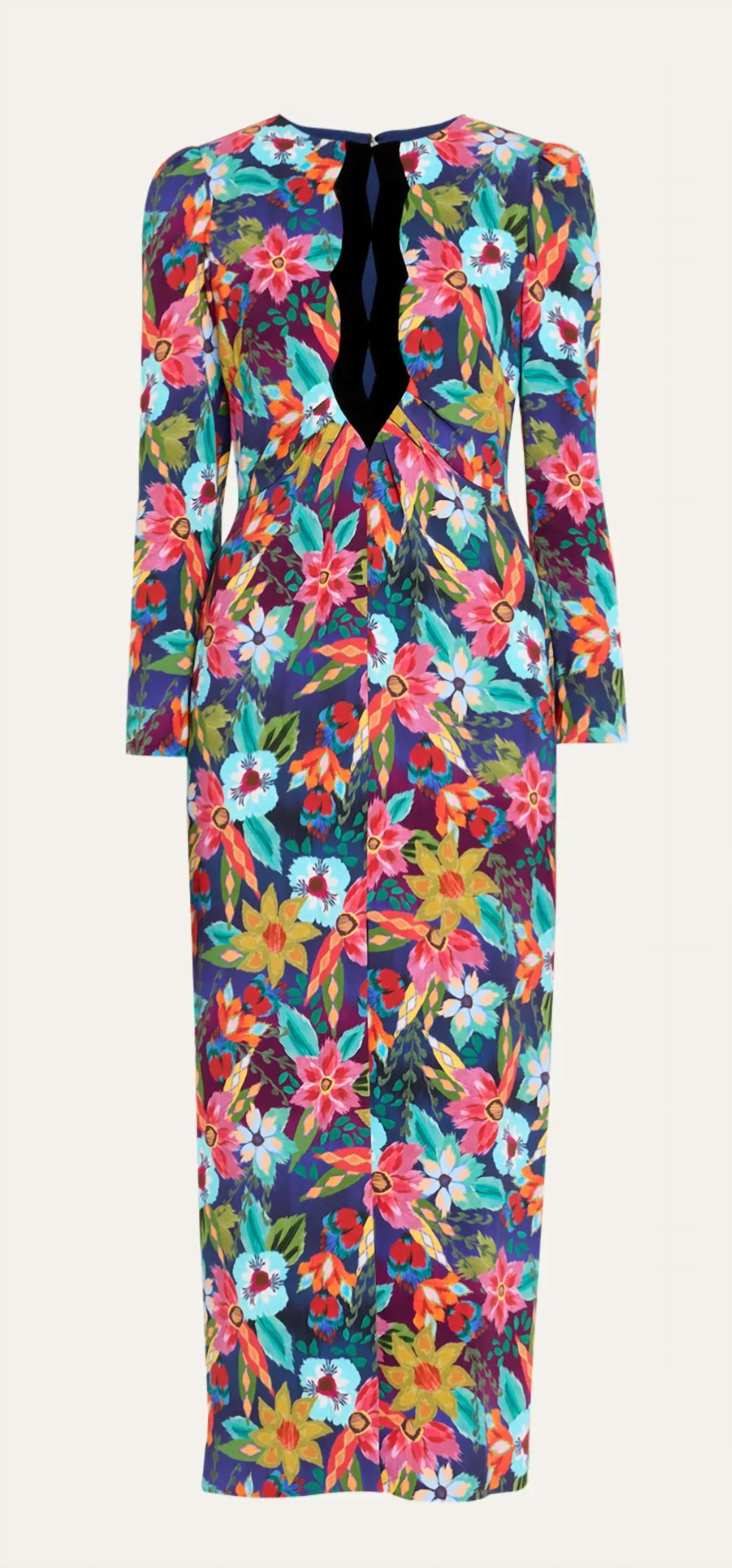 Saloni - Feminine Front Slit Jinx Dress