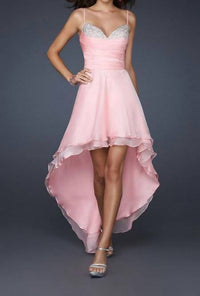 La Femme - Sweetheart Bust Ruched Hi-low Evening Dress