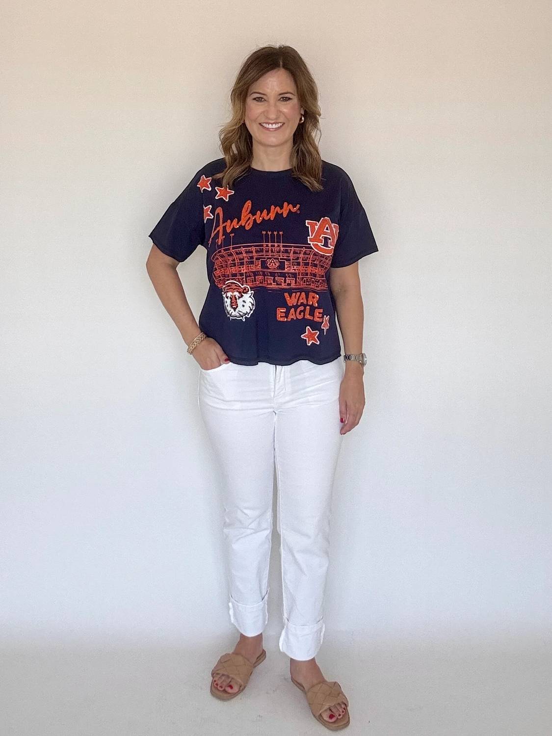 Stewart Simmons - Auburn 4th Quarter Sequin Tee