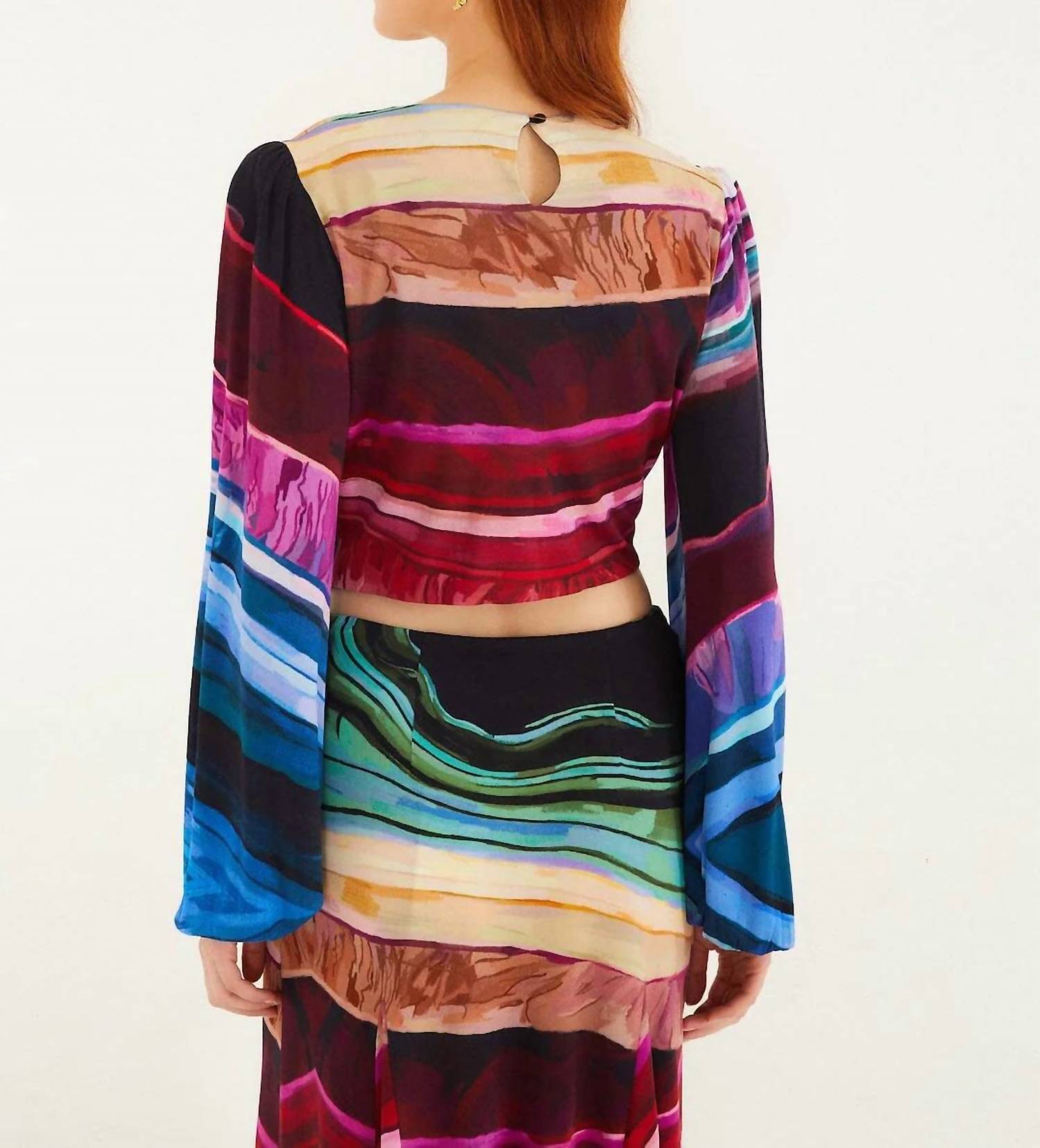 FARM RIO Precious Gems Long Sleeve Top in multicolor - women's long sleeve top - alternate view