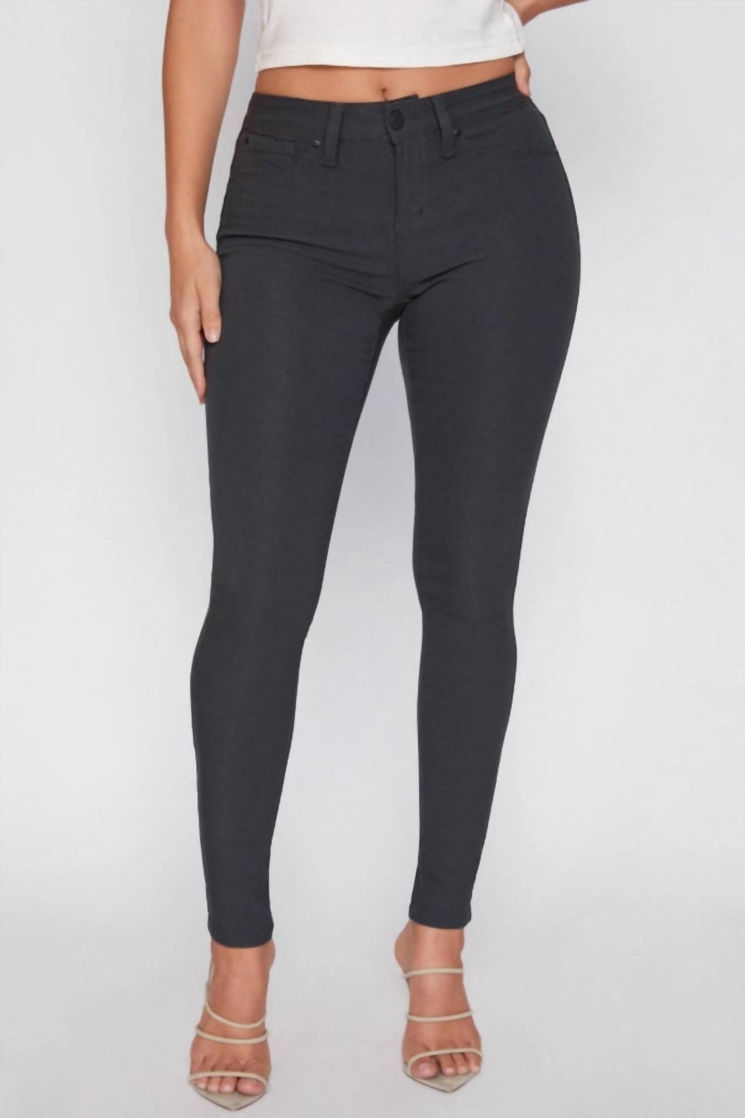 YMI Women's Bianca Mid-rise Skinny Jeans in black - women's jeans