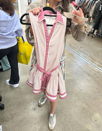 Entro - Button Up Tie Waist Dress