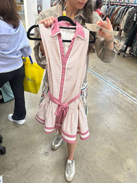 Entro - Button Up Tie Waist Dress