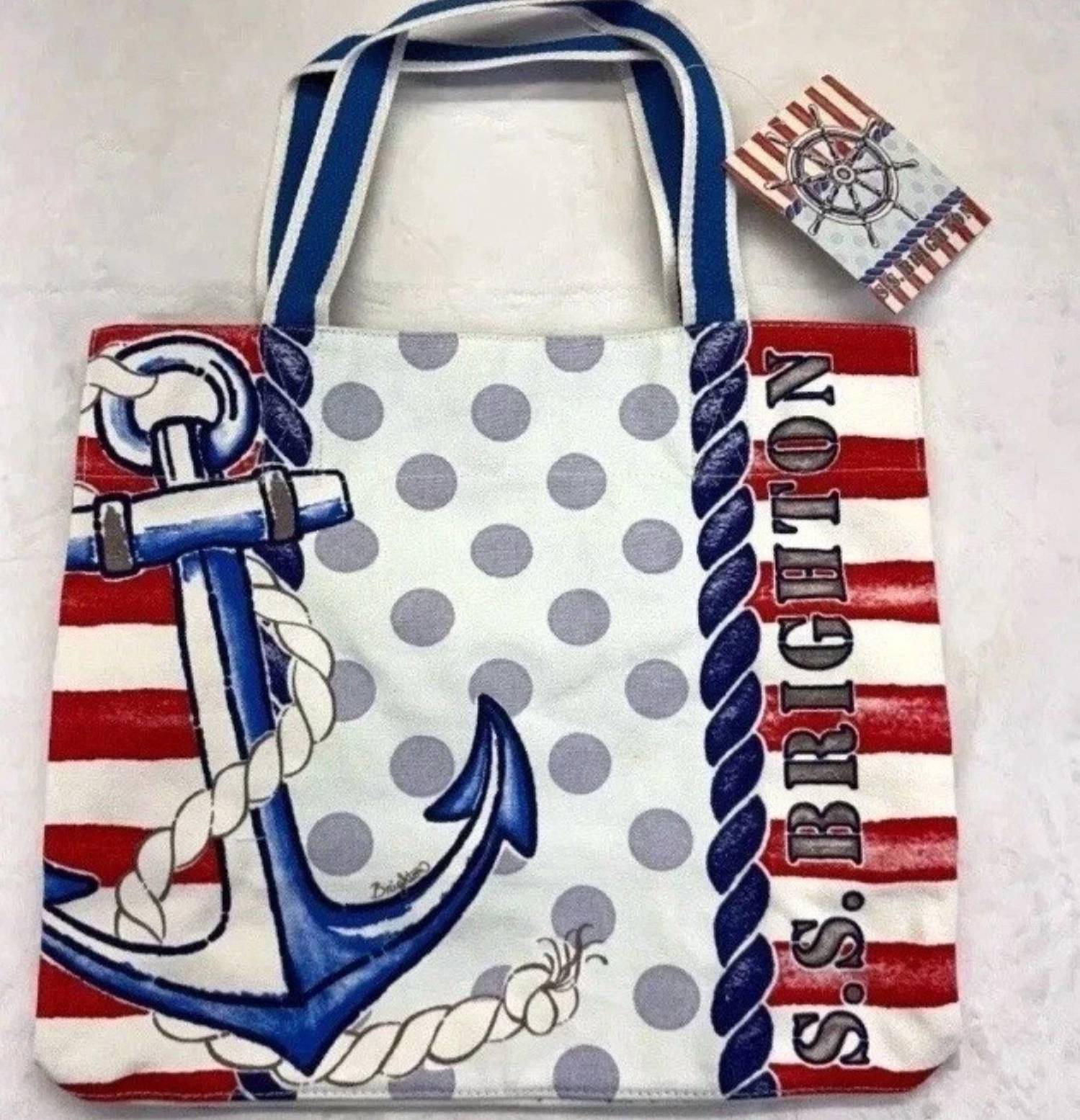Brighton Nautical Tote Bag in blue and white - women's bag