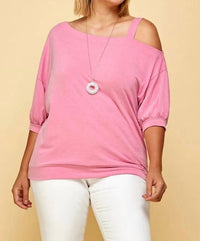 Another Love - Pretty One Shoulder Top - Plus