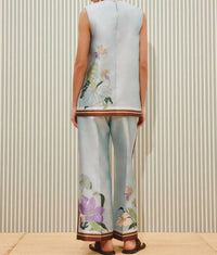 ALEMAIS ALFIE TOP in ice blue - women's blouse - detail view
