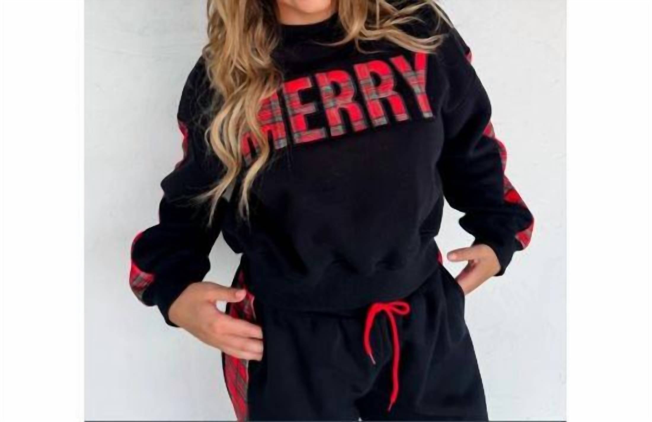 Blakely - Merry Plaid Sweatsuit Set