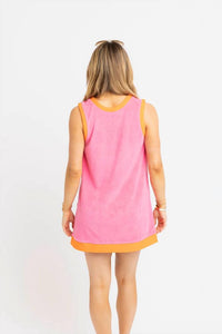 Karlie - Solid Colorblock French Terry Mini Scoop Dress