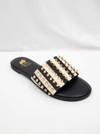 Camel Threads Women's Flirtini Sandal in black and white stripe - women's sandal