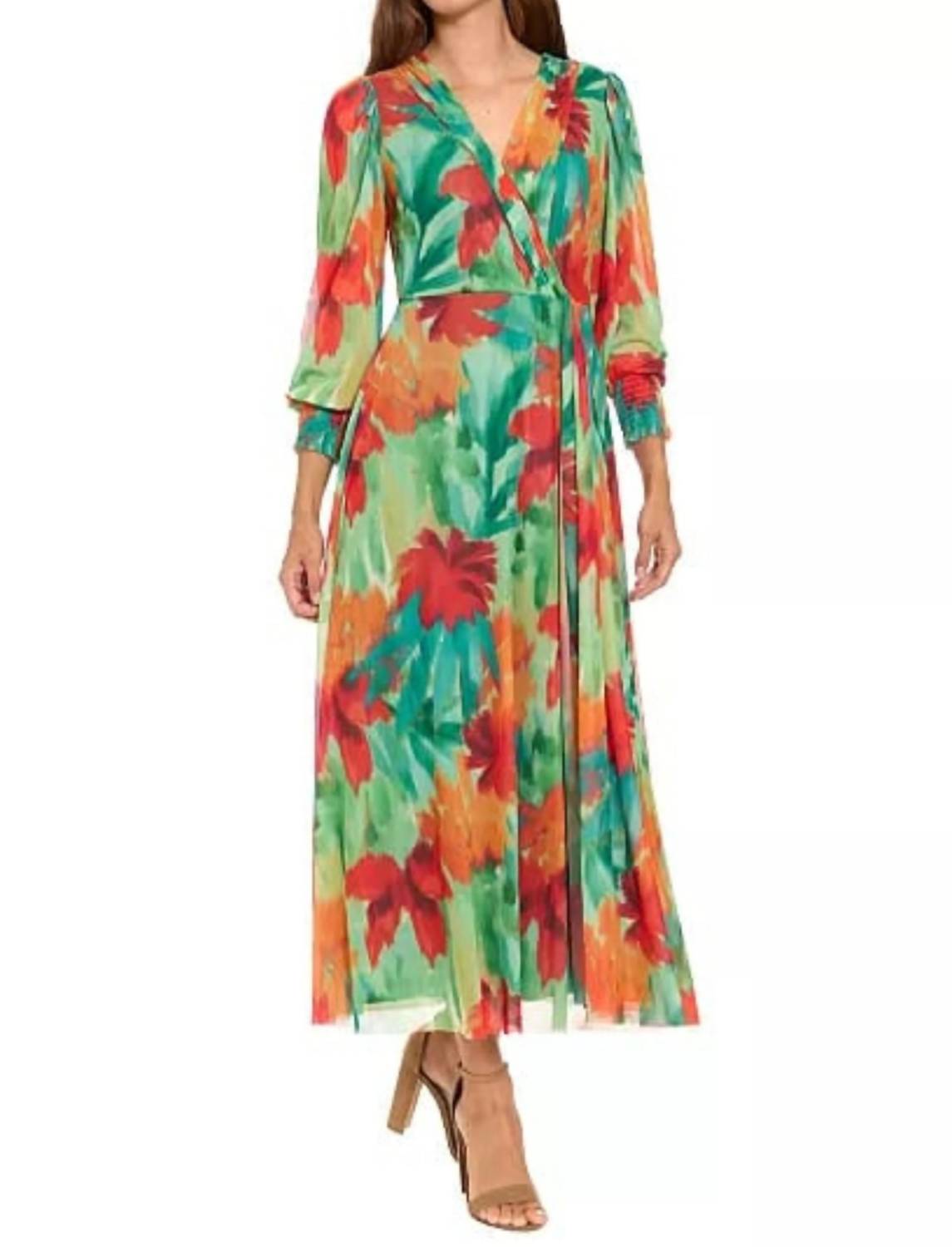 London Times - Women's Abstract Floral Maxi Dress