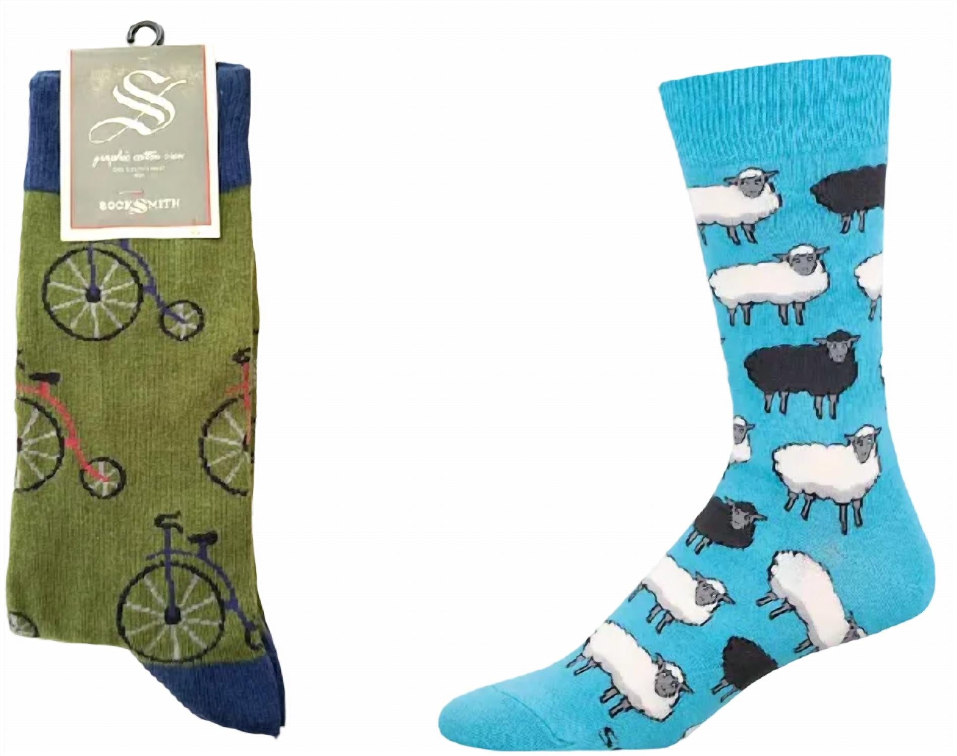 Socksmith - Men's Penny Farthing & Black Sheep Socks - Set Of 2 Pair