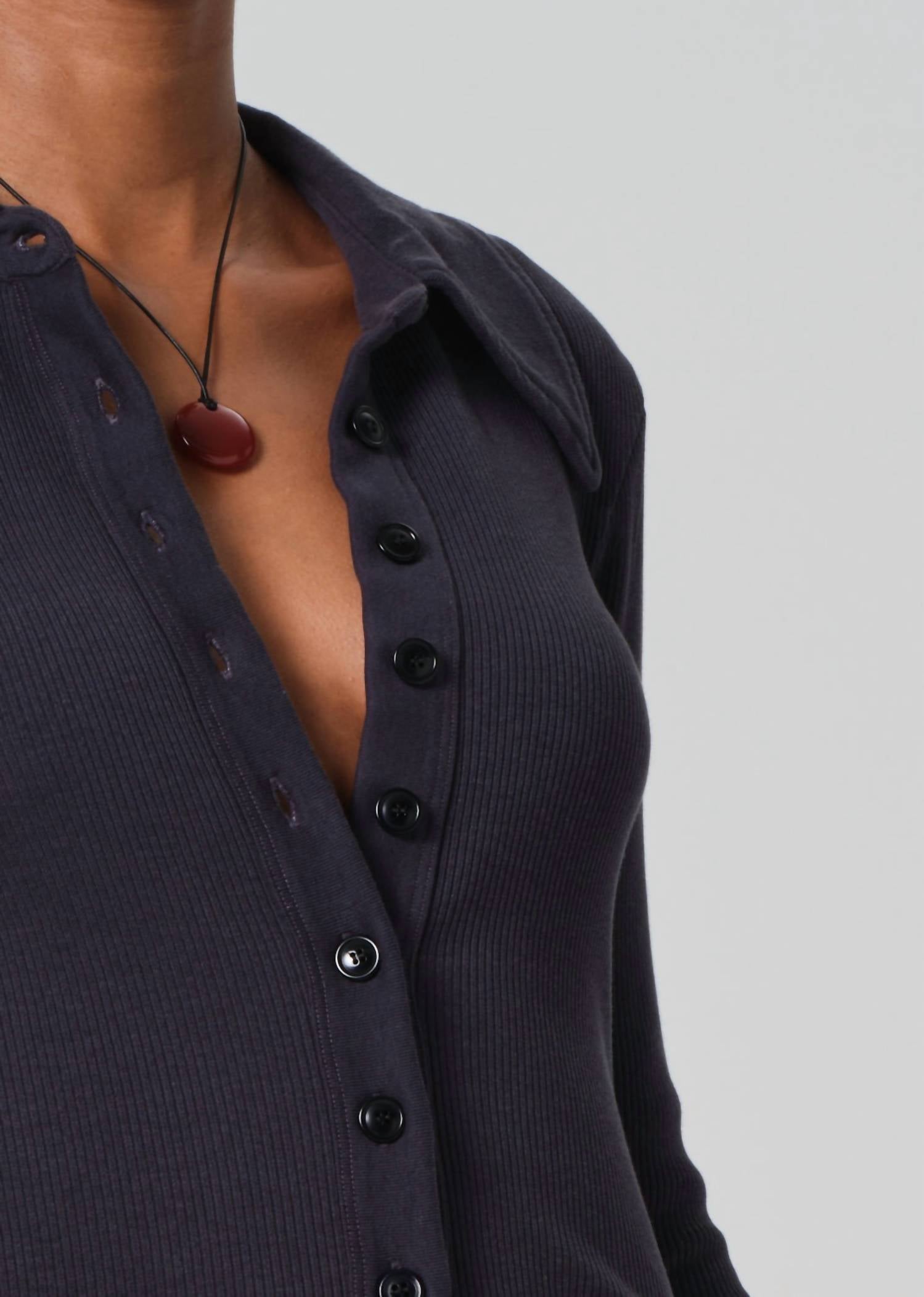 Citizens Of Humanity - Gila Polo Long Sleeve Fitted Button Up Shirt