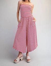 Ee:Some - Katherine Strapless Wide Leg Jumpsuit