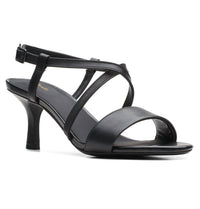 Clarks Women's Amali Buckle Heeled Sandal in black leather - women's sandal