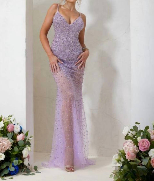 Terani Couture - Plunging Neckline Bodycon Sleeveless Tulle Long Prom Dress