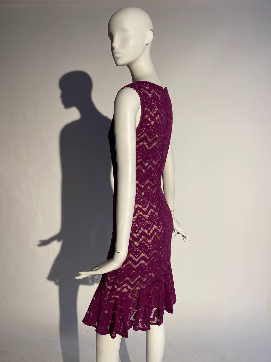 Kevan Hall - Square Neck Chevron Mini Dress