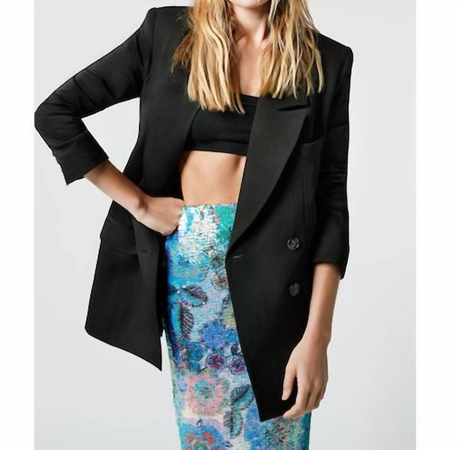 Smythe - Oversized Double Breasted Button Front Blazer
