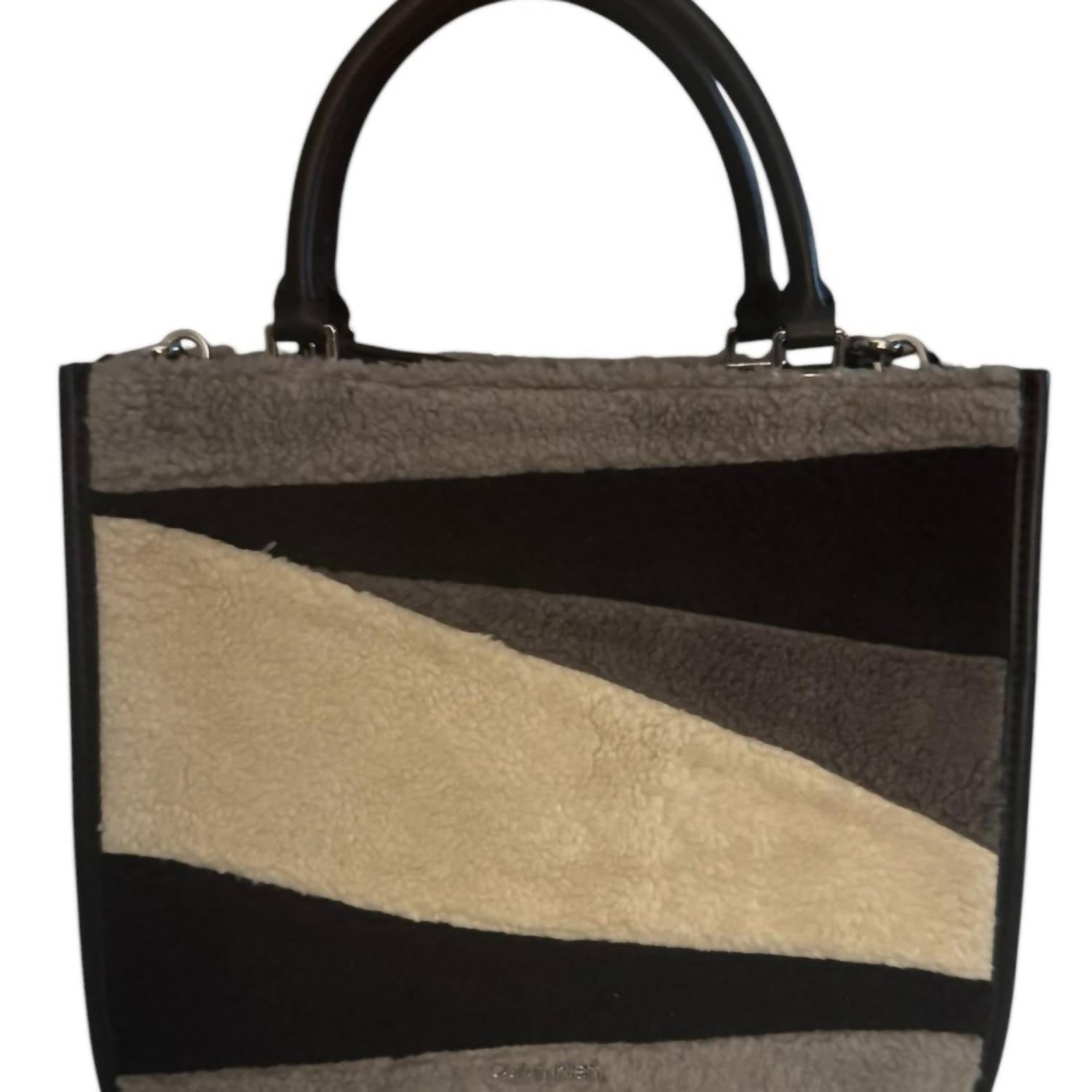CALVIN KLEIN Women's Shoulder Bag in black and cream - women's bag - view 4