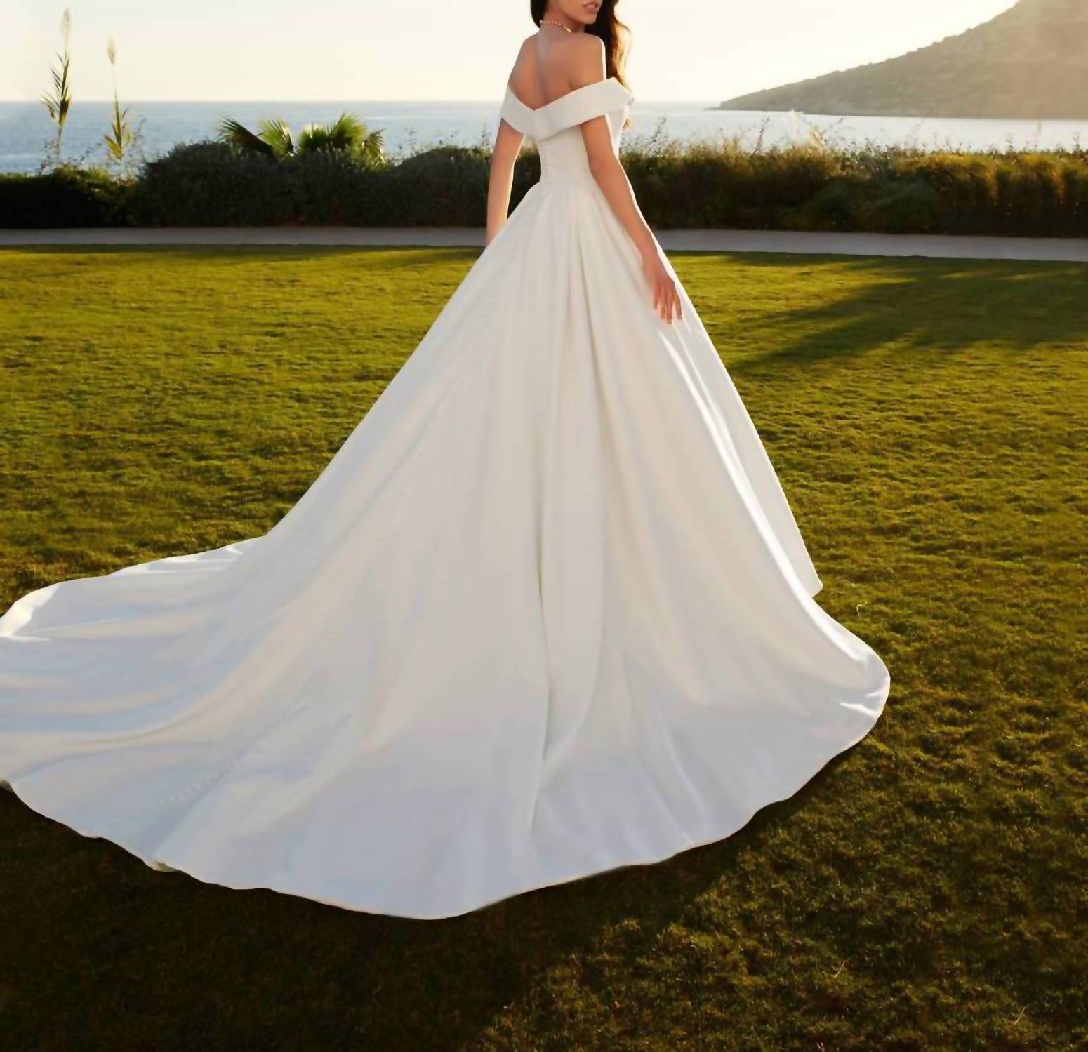 Cosmobella - Satin Off-the-shoulder Gown