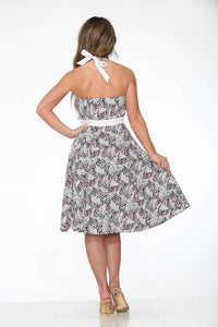 Orchid Bloom - Zebra Leopard Halter Dress