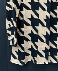 Boho Chic - Women's Houndstooth Button-down Shirt