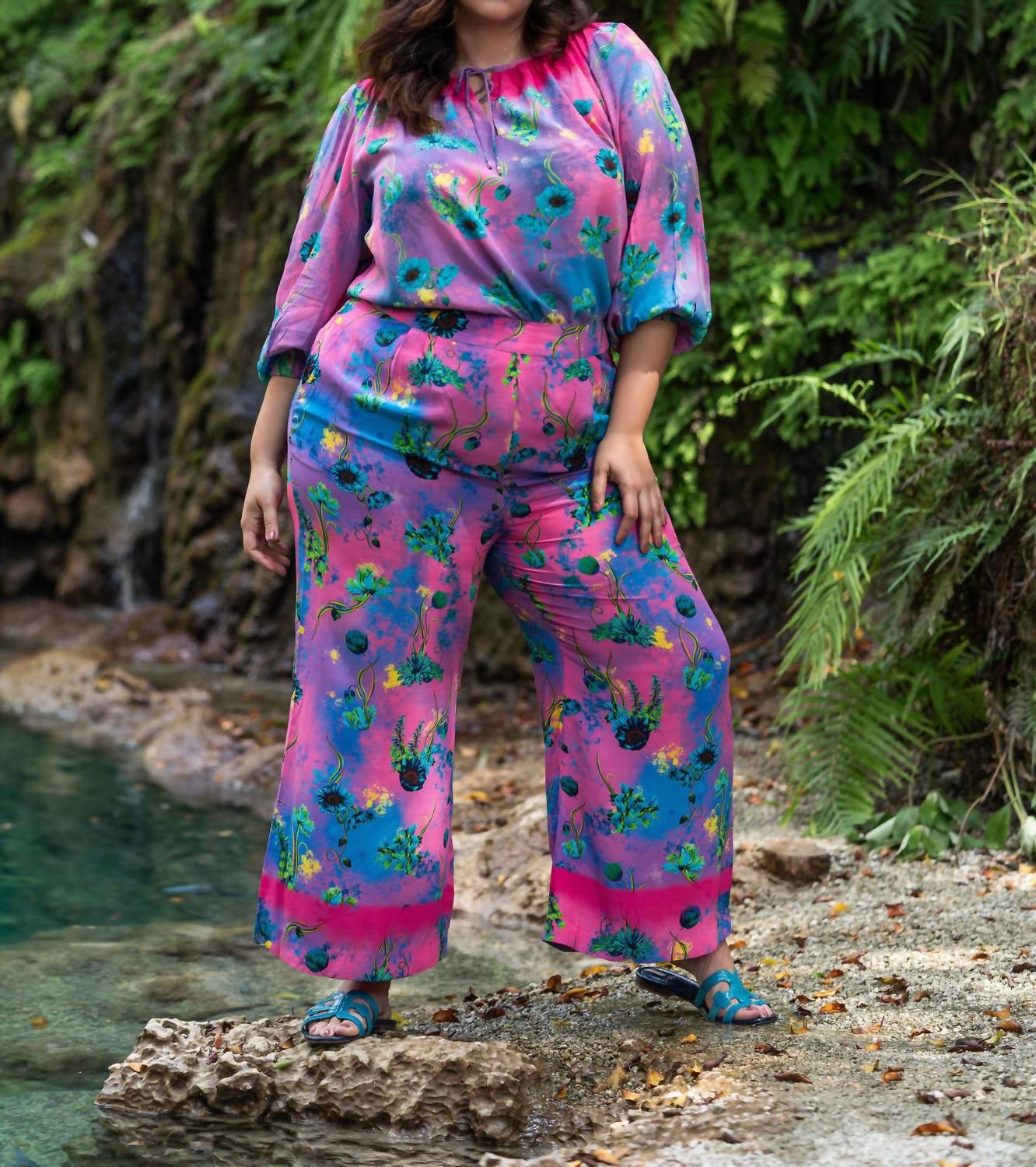 La Fuori - FLORAL PURPLE PANTS