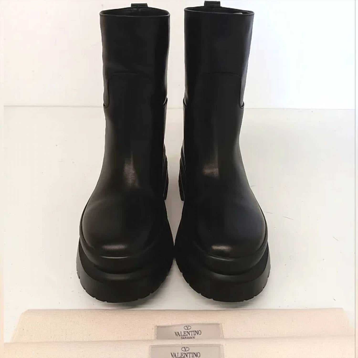 Valentino Garavani Men's Rockstud Almond Toe Ankle Boots in black - men's boots - view 4