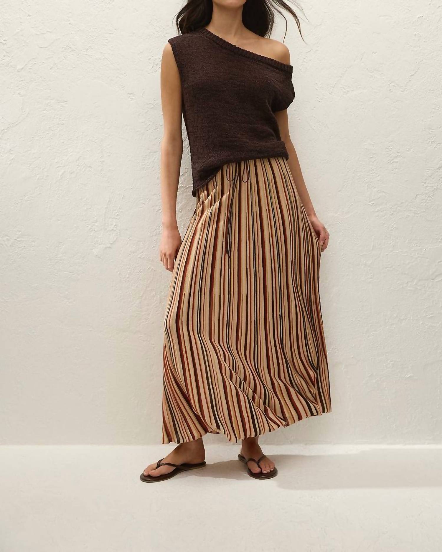FAITHFULL THE BRAND Iden Maxi Skirt in murano stripe - women's skirt