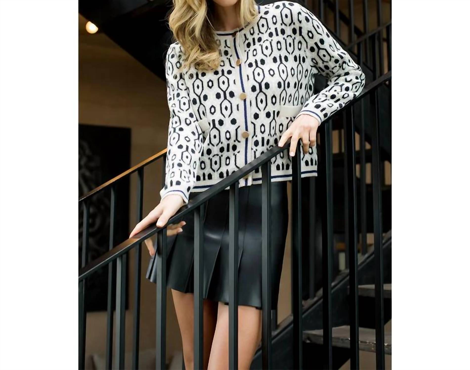 Thml - Geometric Pattern Knit Cardigan