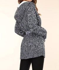 Benny And Zoey - Plus Size Button Up Sweater Jacket