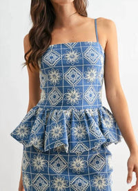 Mint Exclusives - Embroidered Peplum Sleeveless Top