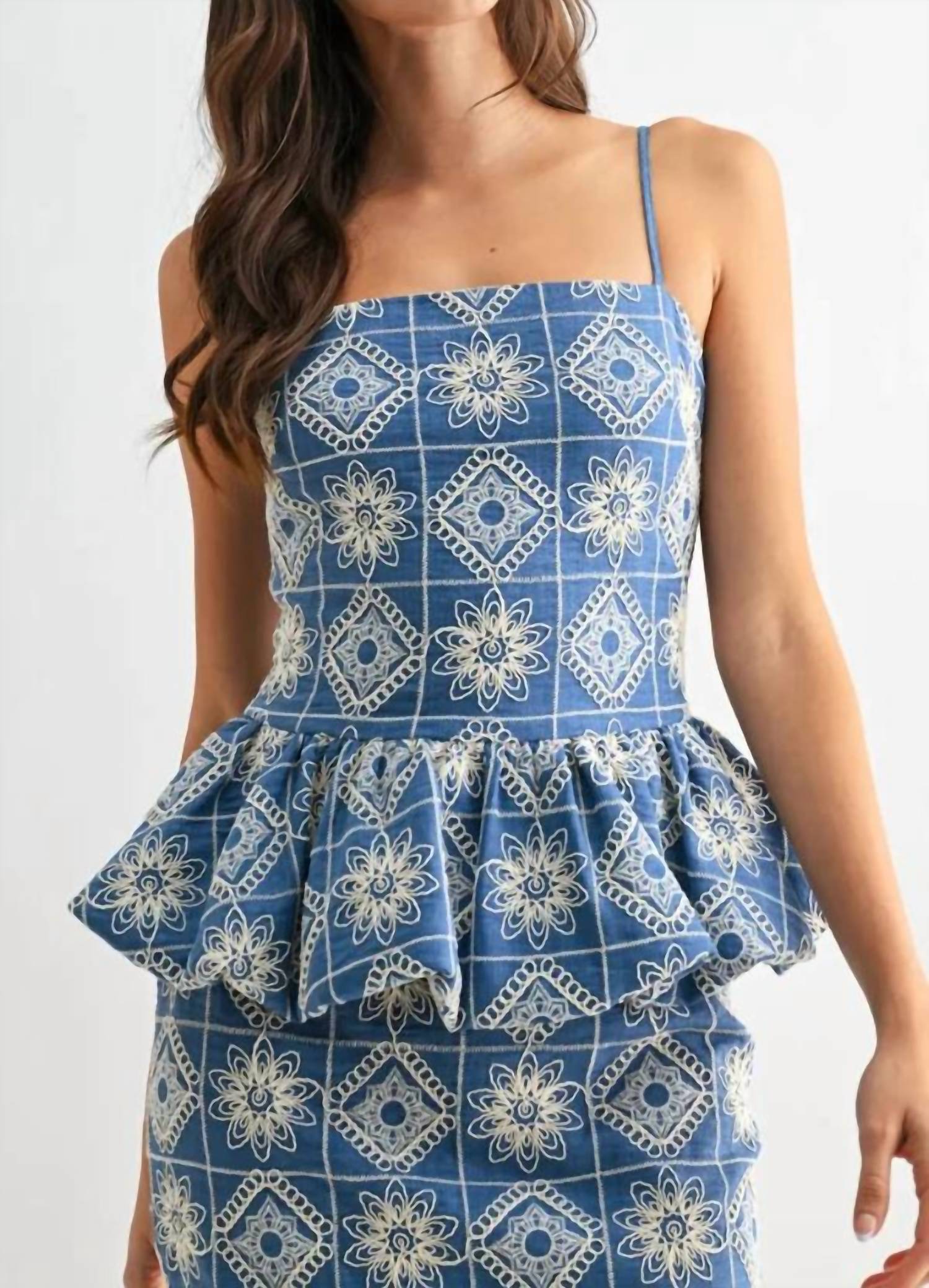 Mint Exclusives - Embroidered Peplum Sleeveless Top