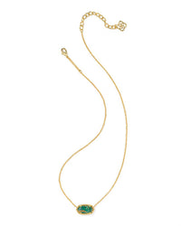 Kendra Scott Women's Elisa Short Pendant Necklace in veined green malachite - women's jewelry
