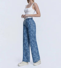Vervet By Flying Monkey - High Rise Floral Baggy Wide Leg Jeans