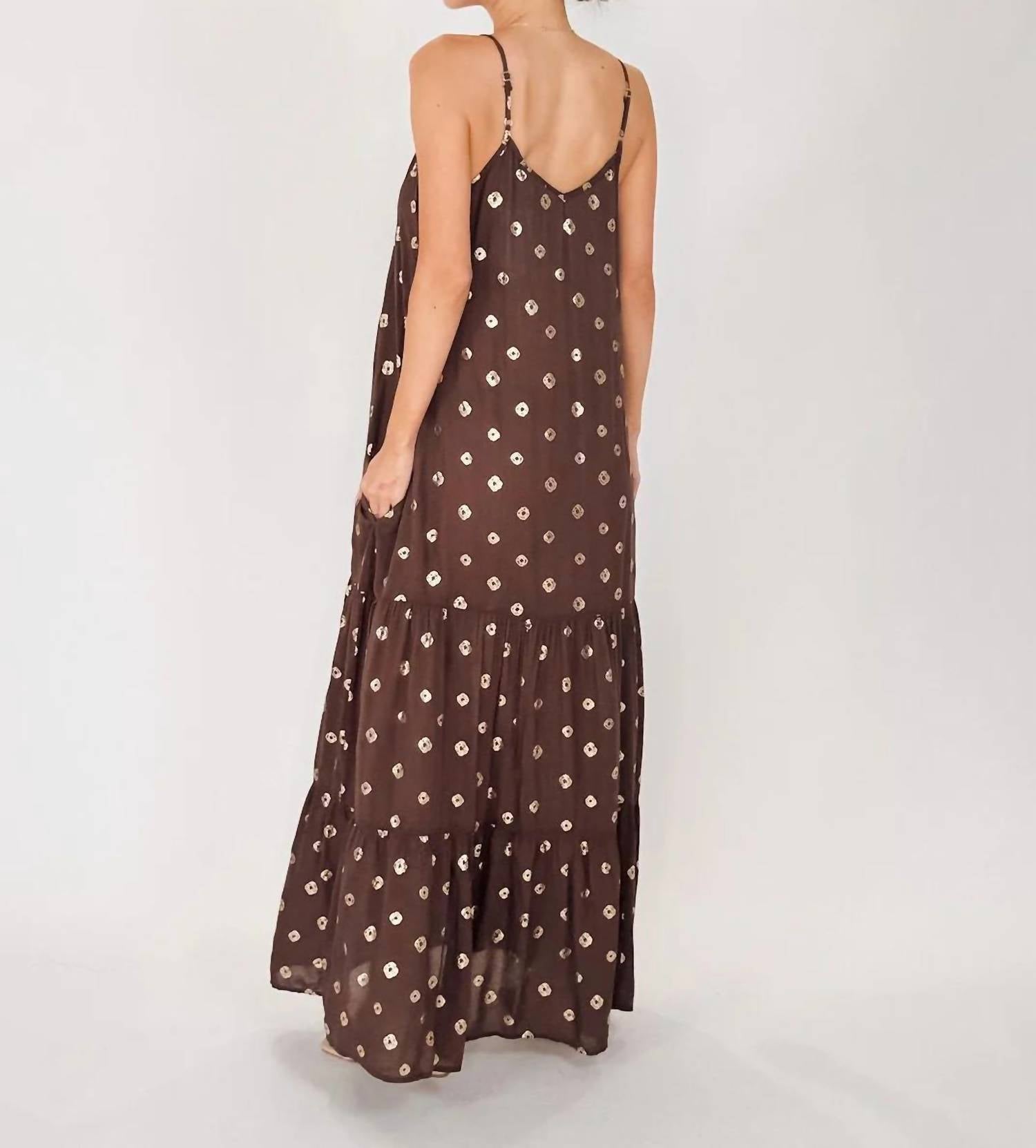 Elan - Tulum Tiered Spaghetti Strap Maxi Dress