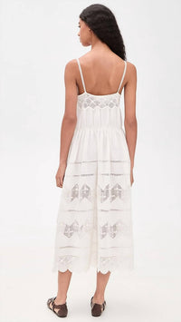 The Great. - Rosette Midi Crochet Dress