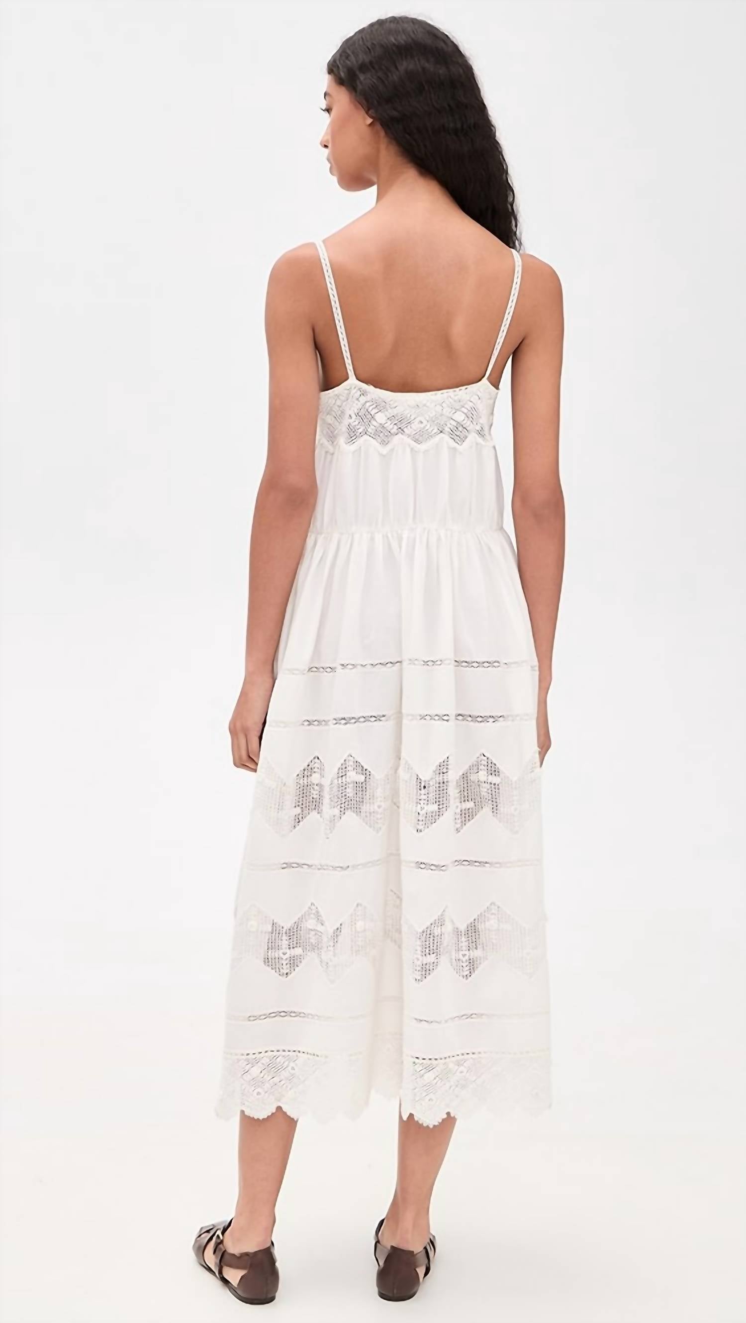 The Great. - Rosette Midi Crochet Dress