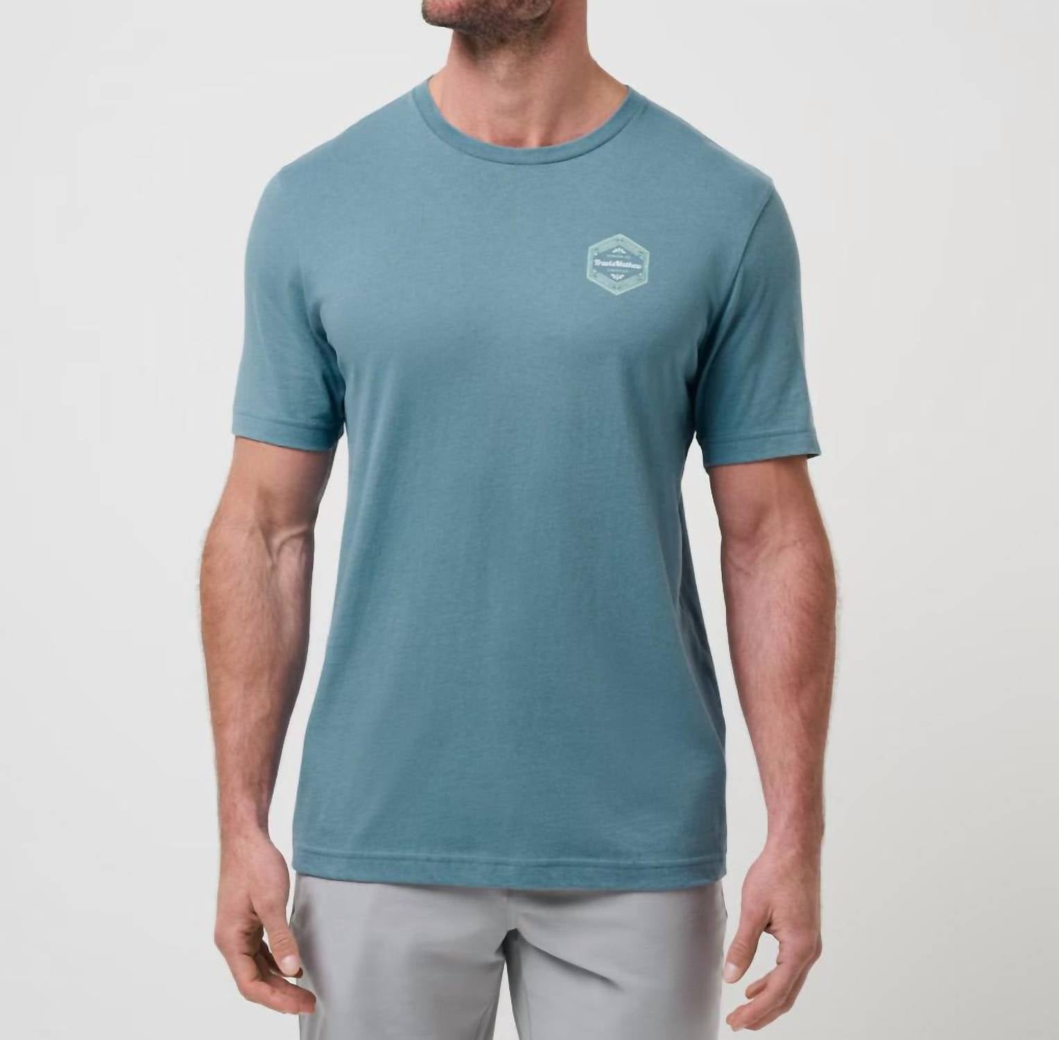 TravisMathew Maximum Stay Short Sleeve Tee in captains blue - men's t-shirt