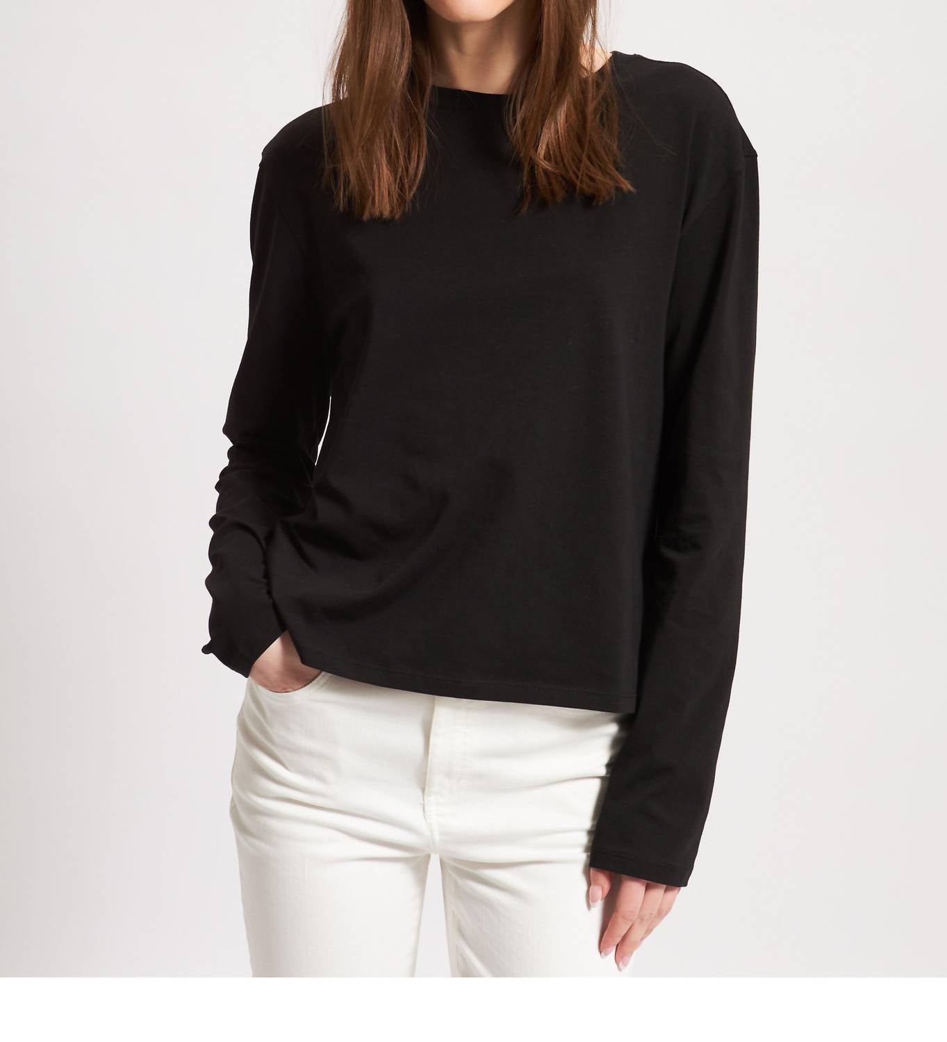 Patrick Assaraf - Long Sleeve Iconic Boyfriend Crew Tee