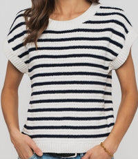 Urban Daizy Chelsea Textured Stripe Top - women's t-shirt