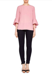 TED BAKER Juula Waterfall-sleeve Top in pink - women's blouse - alternate view